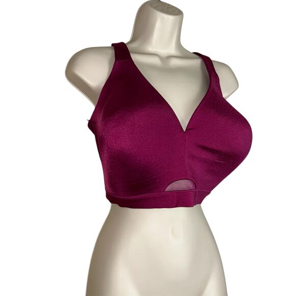 Cacique Bra 42F Pink Purple Fuchsia Lightly-Lined No Wire - Picture 2 of 6